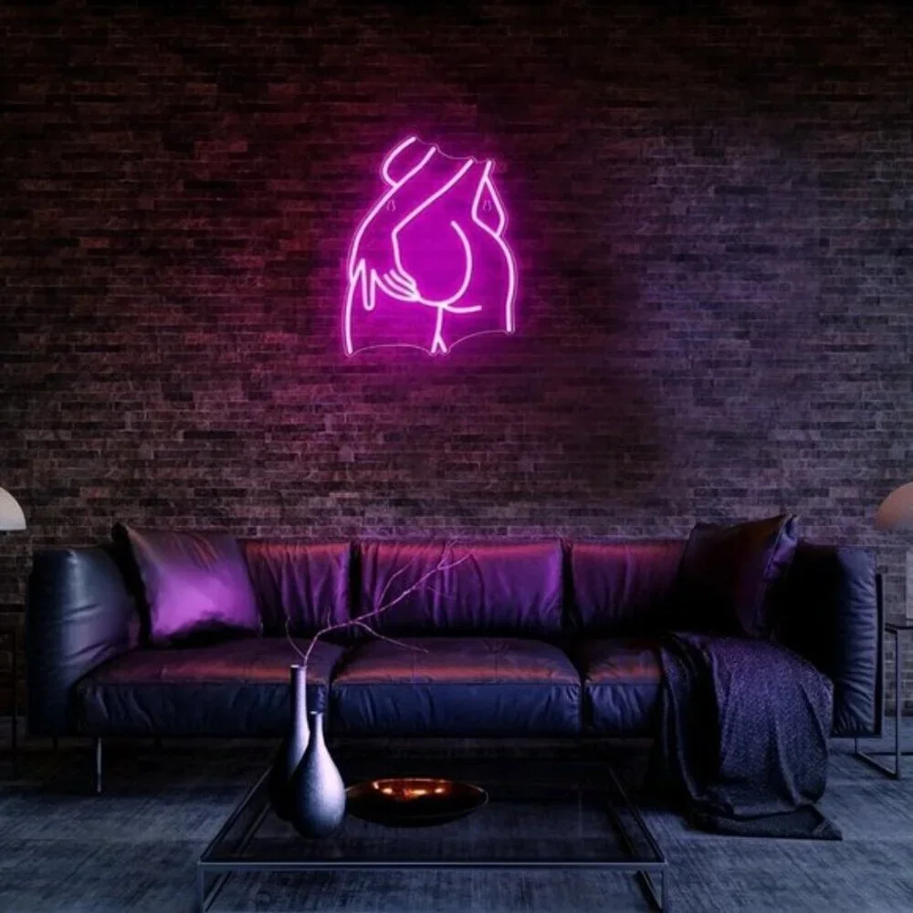 Lady Neon Pink LED Lady Back Neon Signs for Wall Decor for Bedroom, Party, Bar,